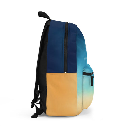 Bright Ombre Costal Vibes – Hooked Horizon Co. Backpack - Stylish Travel Bag for School, Hiking, Gym, Outdoor Adventures, Everyday Use, Trendy Gift Idea
