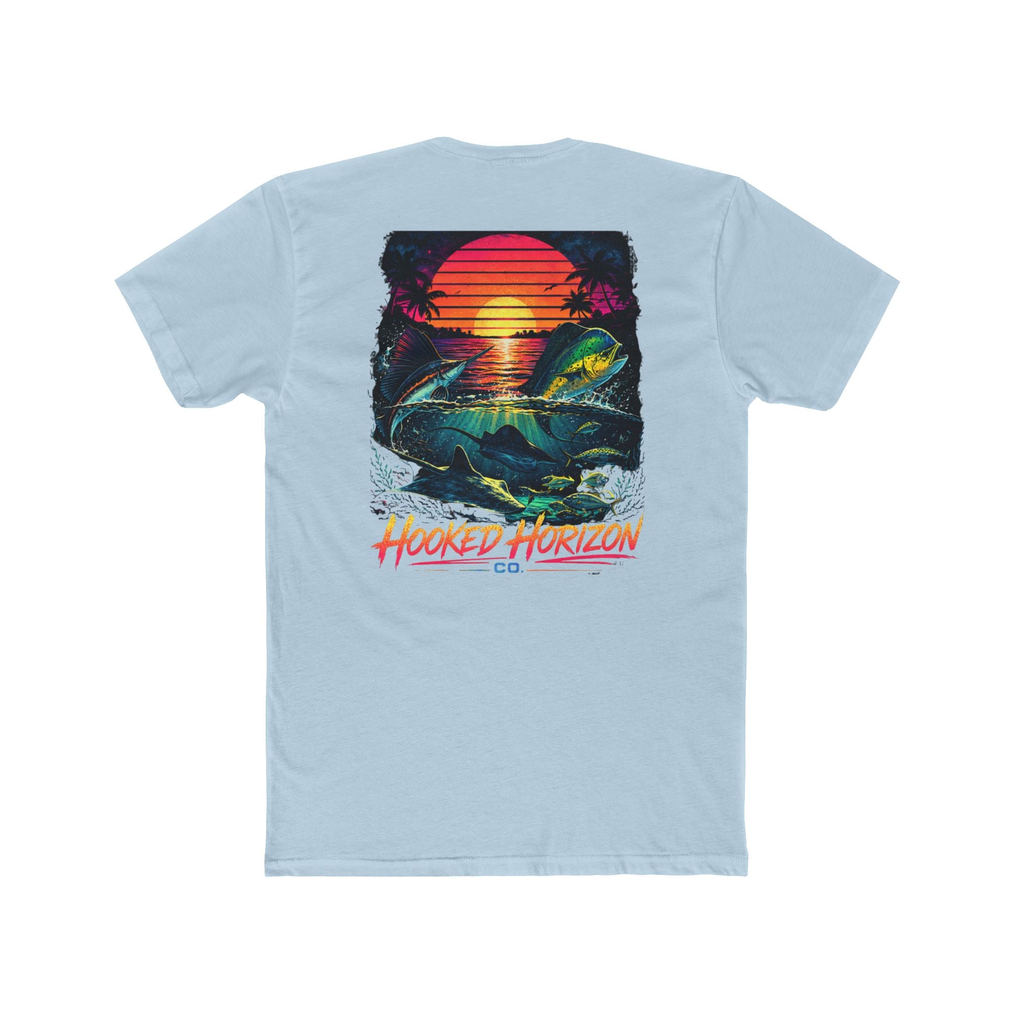 Hooked Horizon Co.  Sunset Fishing T-Shirt— Multiple Color Variations