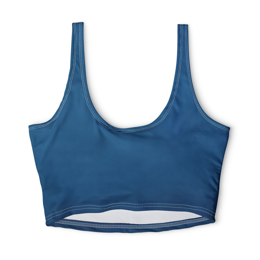 Ocean Blue Deep Drift Hooked Horizon Co. Stylish Sports Bra for Active Women, Workout Top, Gym Essential, Fitness Apparel, Athleisure Wear, Yoga Gear