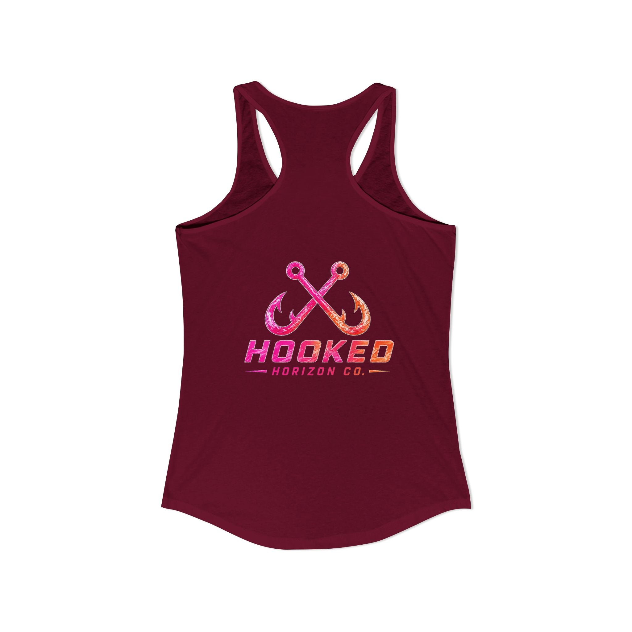 Hot Pink & Peach Hooked Horizon Co.— Soft Women's Ideal Racerback Tank