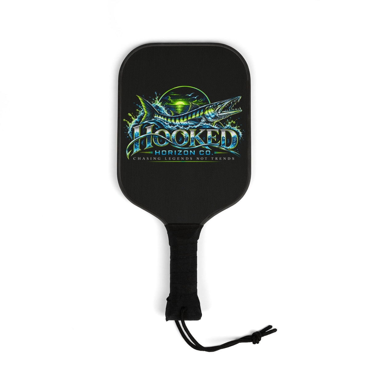 Lime Green Barracuda " Chasing Legends Not Trends "— Hooked Horizon Co. Pickleball Kit