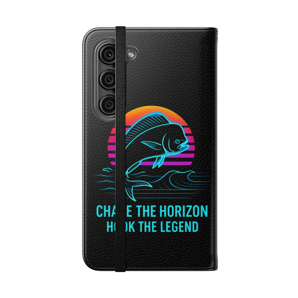 Mahi Mahi Flip Phone Case — Turquoise Water Pattern Wallet Cover