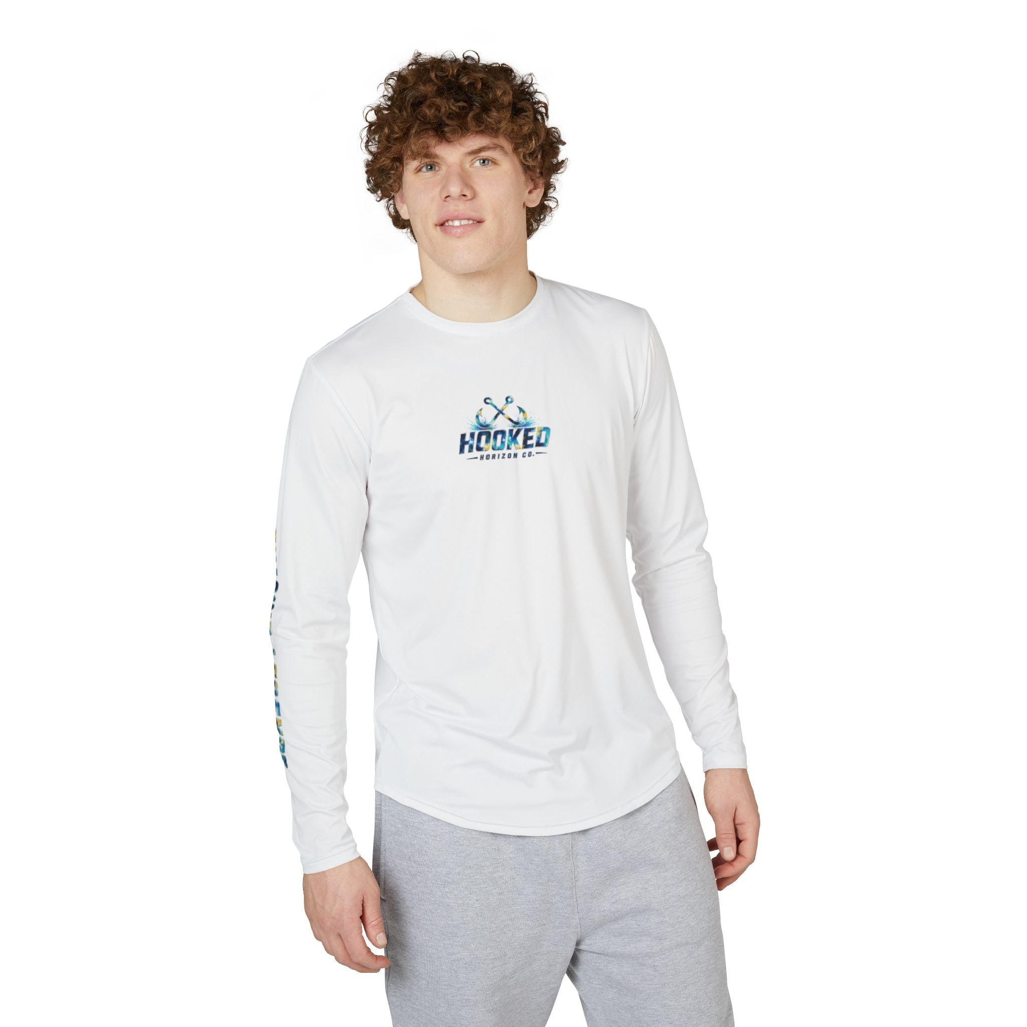 Barracuda Hooked Horizon Co — Men's Long Sleeve UV Shirt — Chasing Legends Not Trends Orca Ocean Graphic Performance Tee