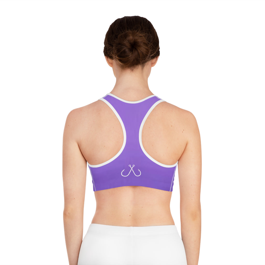 Lilac Purple Deep Drift Hooked Horizon Co. Stylish Sports Bra for Active Women, Workout Top, Gym Essential, Fitness Apparel, Athleisure Wear, Yoga Gear