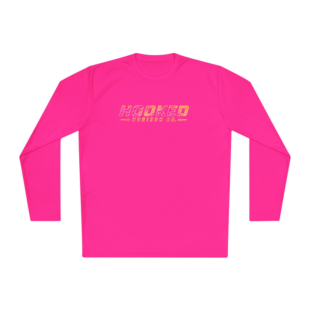 Moisture Wicking Classic Logo Tee In Pink—Horizon Co. Anchors Long Sleeve Tee — Lightweight Fishing Shirt